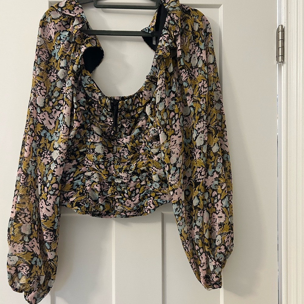 Free People Multicolor Floral Blouse
